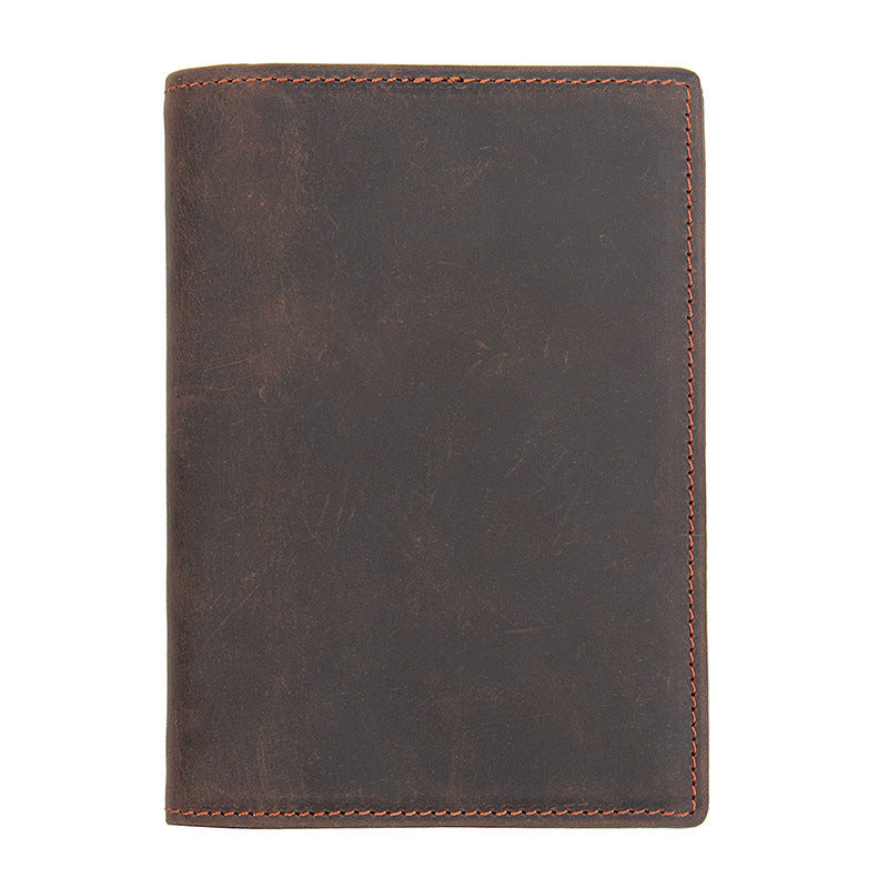 Genuine Leather Passport Swiping Document Ticket Card Holder