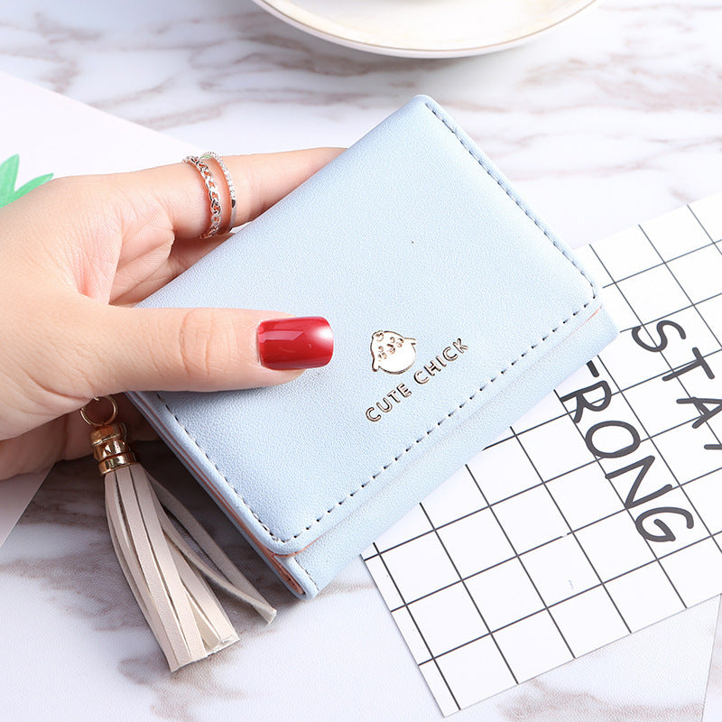 Women's Short Fresh Three Cute Folding Korean Ladies Wallet