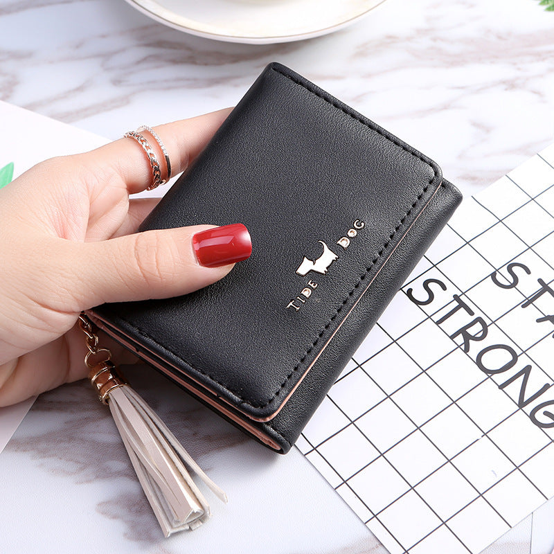 Women's Short Fresh Three Cute Folding Korean Ladies Wallet