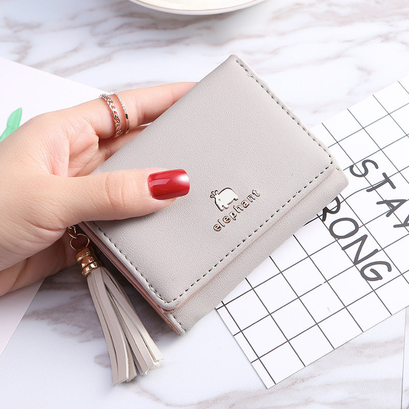 Women's Short Fresh Three Cute Folding Korean Ladies Wallet