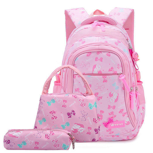 Classy Glamorous Three-piece Fashion Printed Cute Elementary School Students' Schoolbags