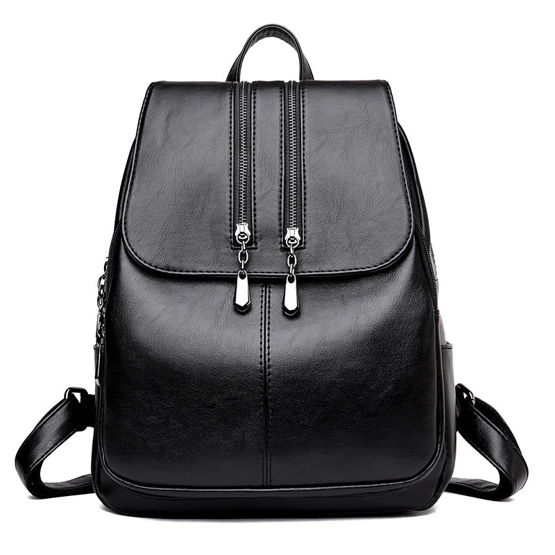 Women's Korean Fashionable Soft Leather Fashion Mom Backpacks