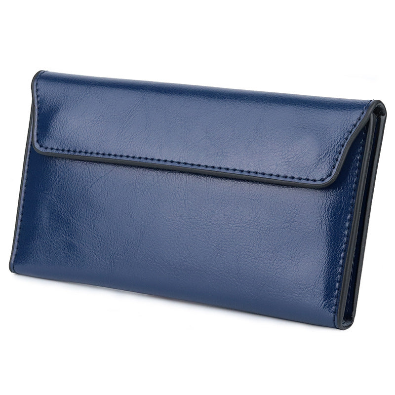 Women's Cowhide Large Capacity Fashion Simple Multifunctional Ladies Wallet