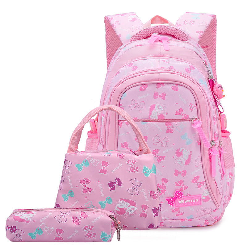 Classy Glamorous Three-piece Fashion Printed Cute Elementary School Students' Schoolbags
