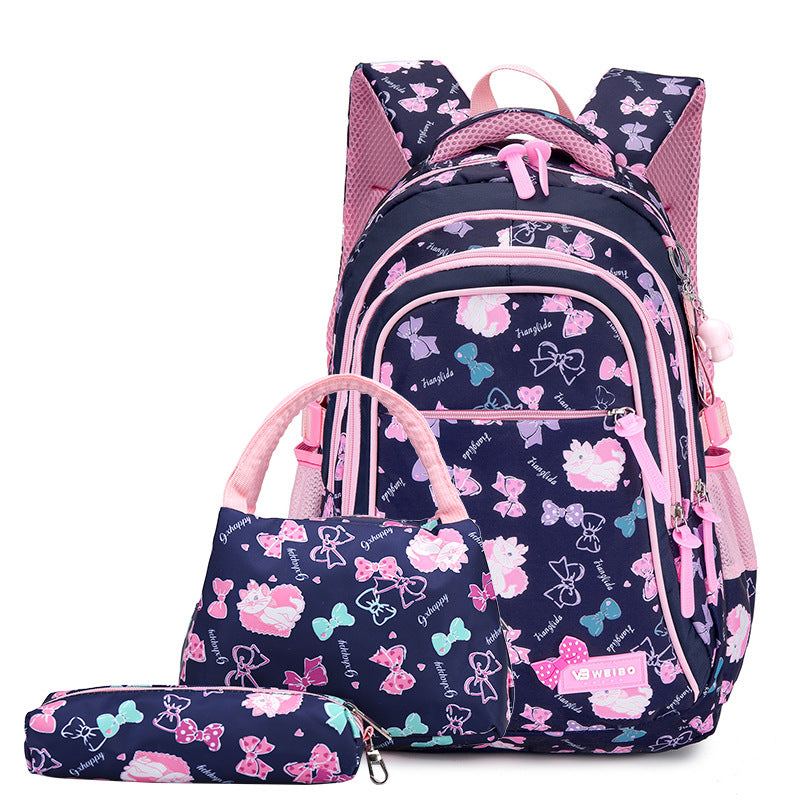 Classy Glamorous Three-piece Fashion Printed Cute Elementary School Students' Schoolbags