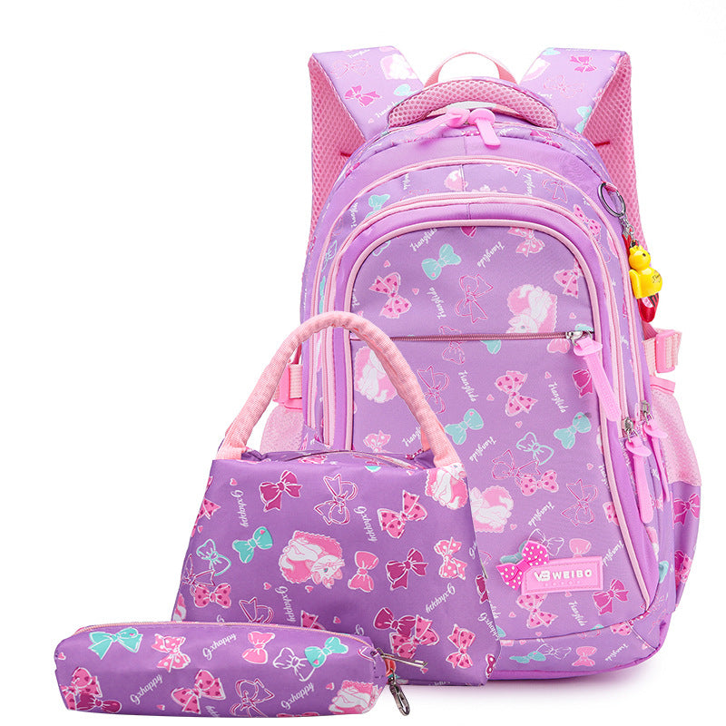 Classy Glamorous Three-piece Fashion Printed Cute Elementary School Students' Schoolbags