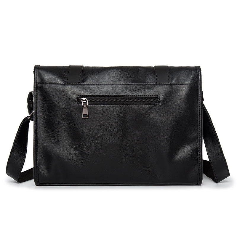 Men's Retro Imitation Leather One Zipper Pouch Men's Messenger Bags