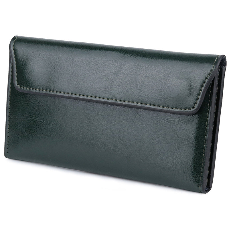 Women's Cowhide Large Capacity Fashion Simple Multifunctional Ladies Wallet