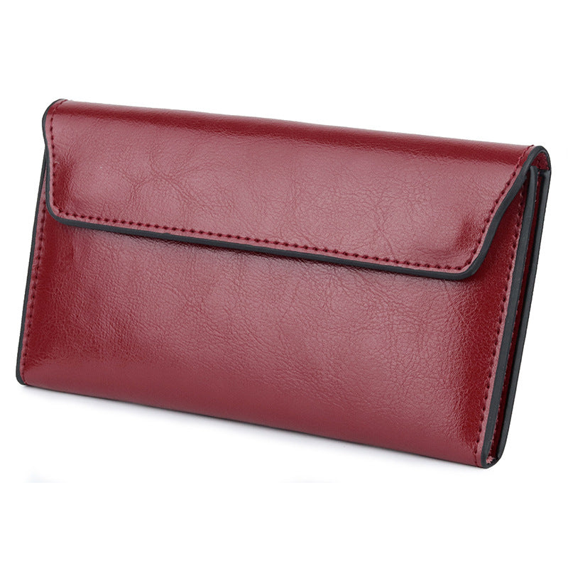 Women's Cowhide Large Capacity Fashion Simple Multifunctional Ladies Wallet