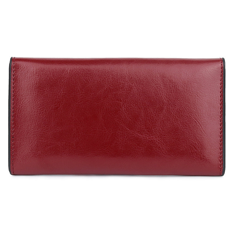 Women's Cowhide Large Capacity Fashion Simple Multifunctional Ladies Wallet