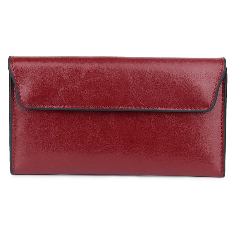 Women's Cowhide Large Capacity Fashion Simple Multifunctional Ladies Wallet