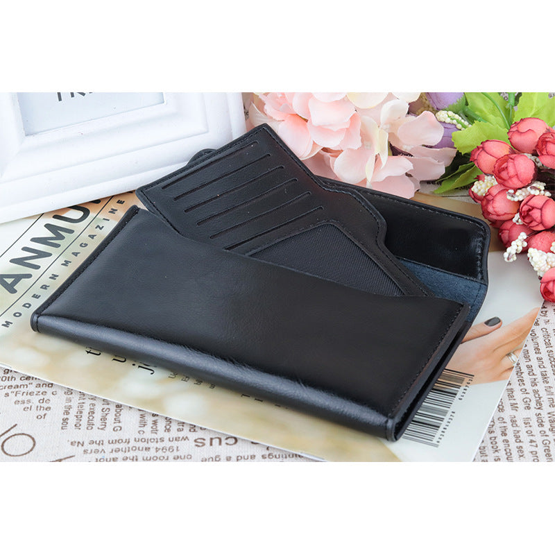 Women's Cowhide Large Capacity Fashion Simple Multifunctional Ladies Wallet