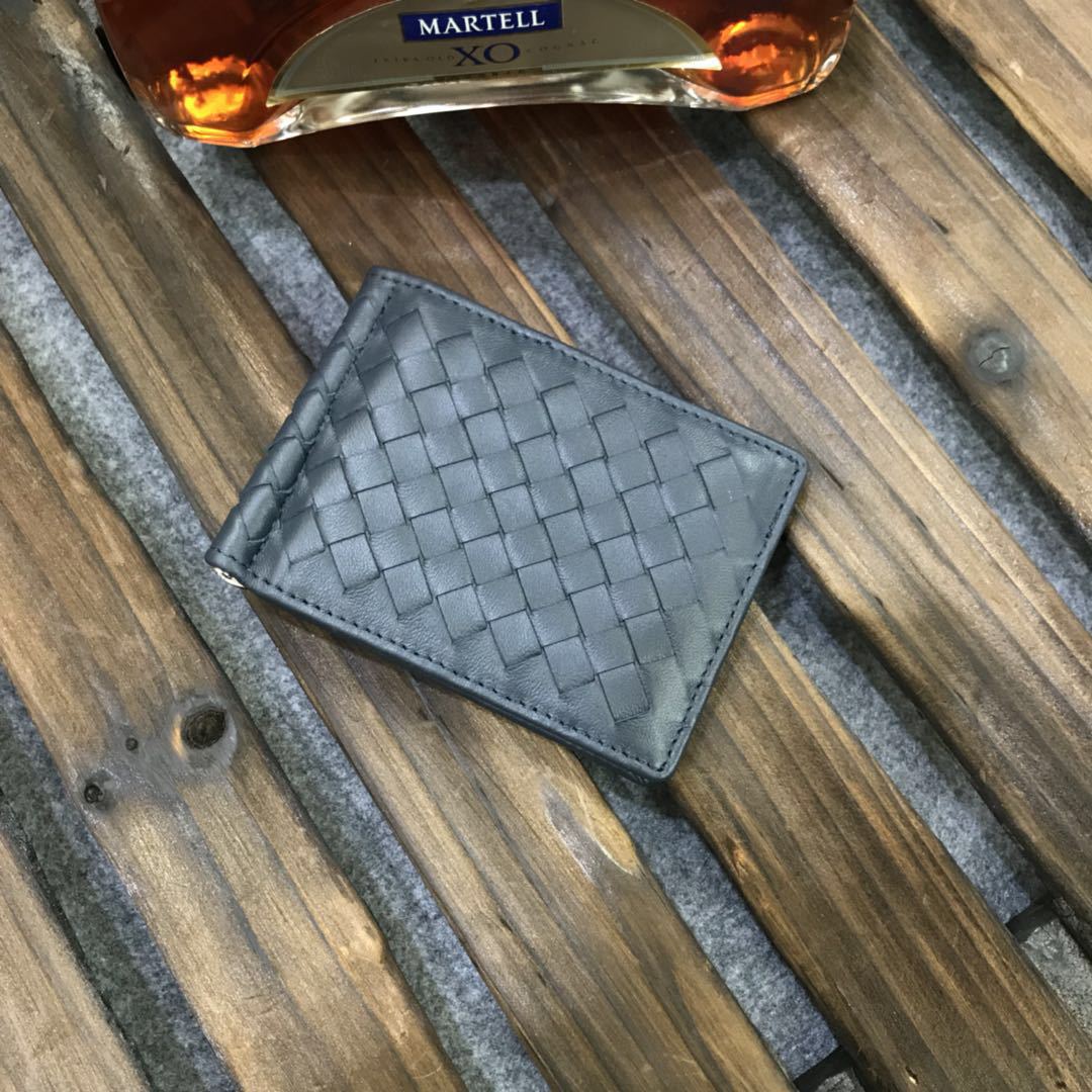 Men's Sheepskin Hand-woven Beauty Clip Short Document Men's Wallets