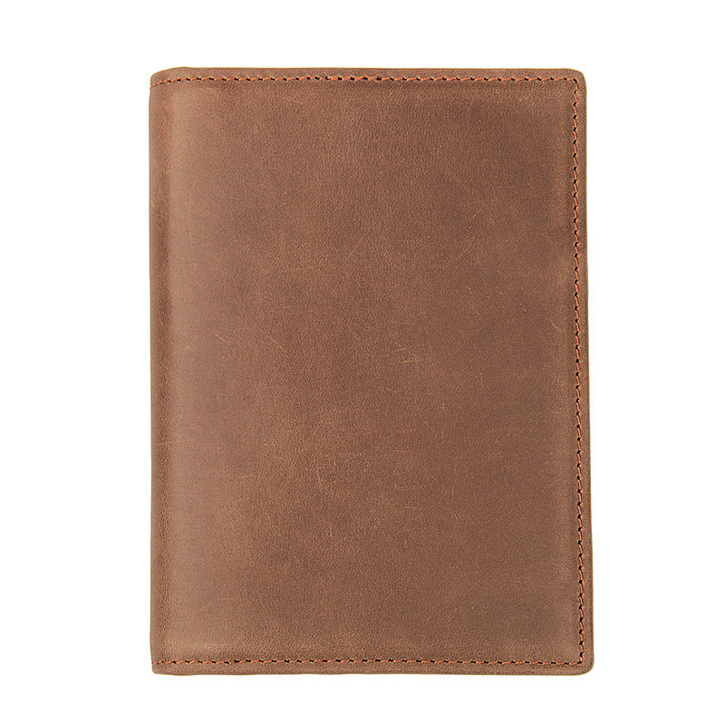 Genuine Leather Passport Swiping Document Ticket Card Holder