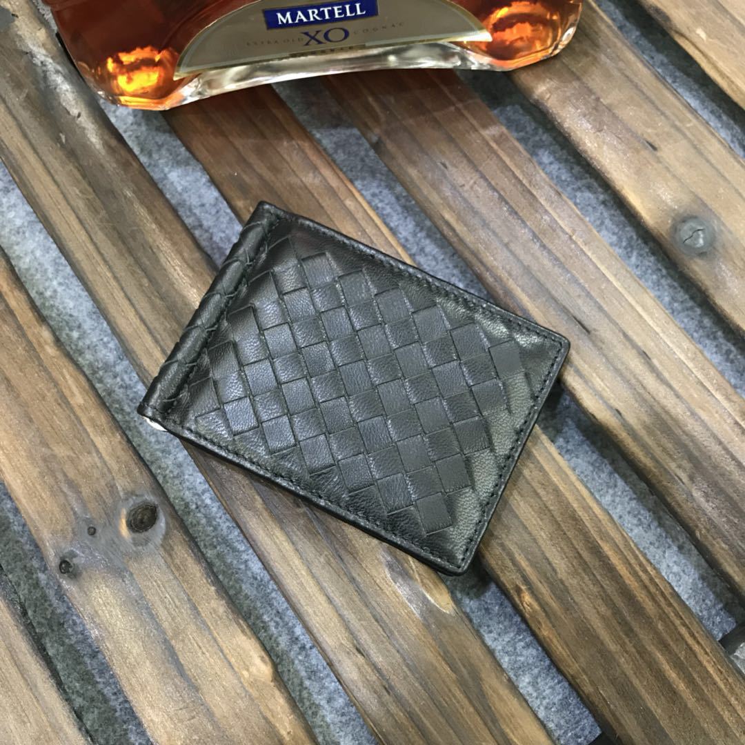 Men's Sheepskin Hand-woven Beauty Clip Short Document Men's Wallets