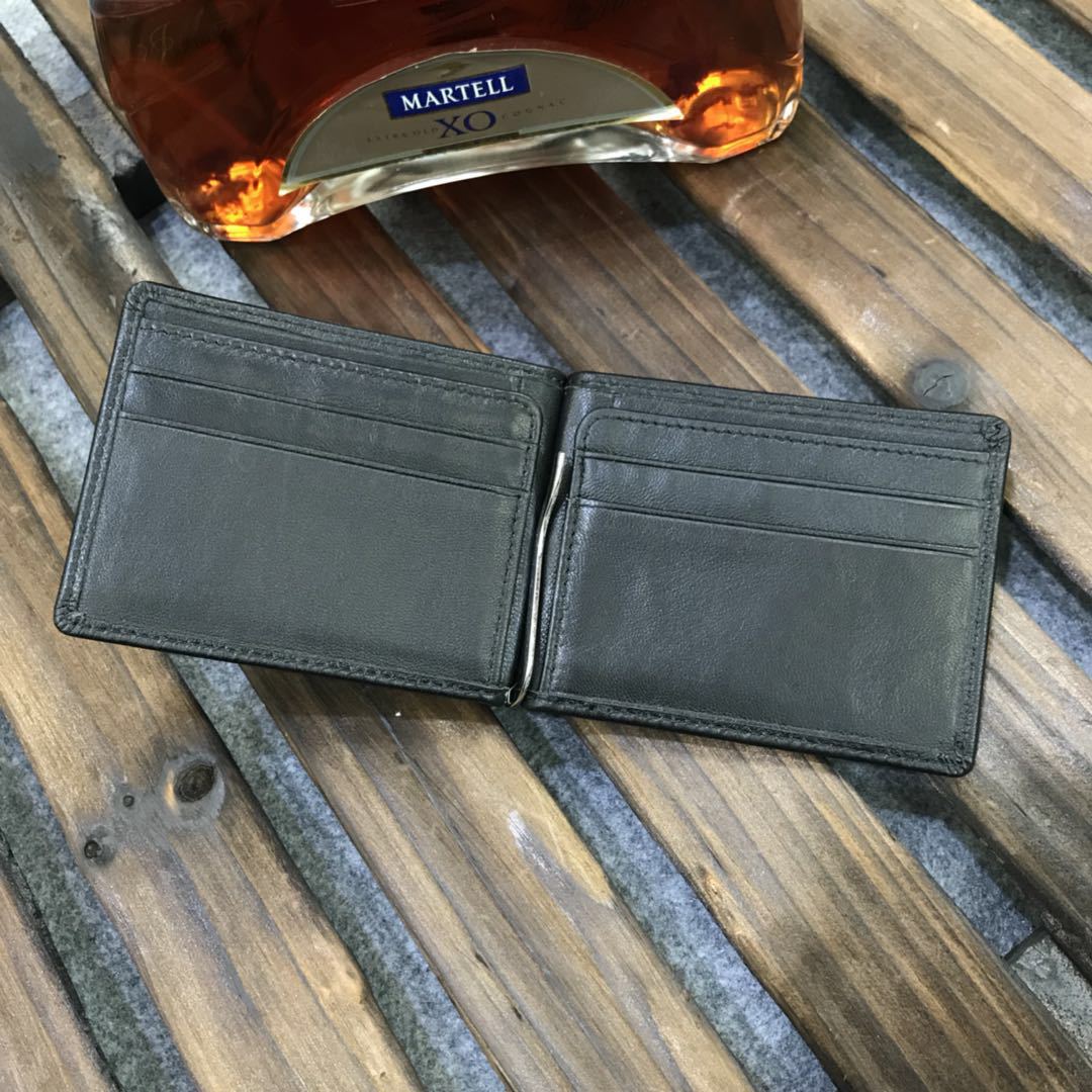 Men's Sheepskin Hand-woven Beauty Clip Short Document Men's Wallets