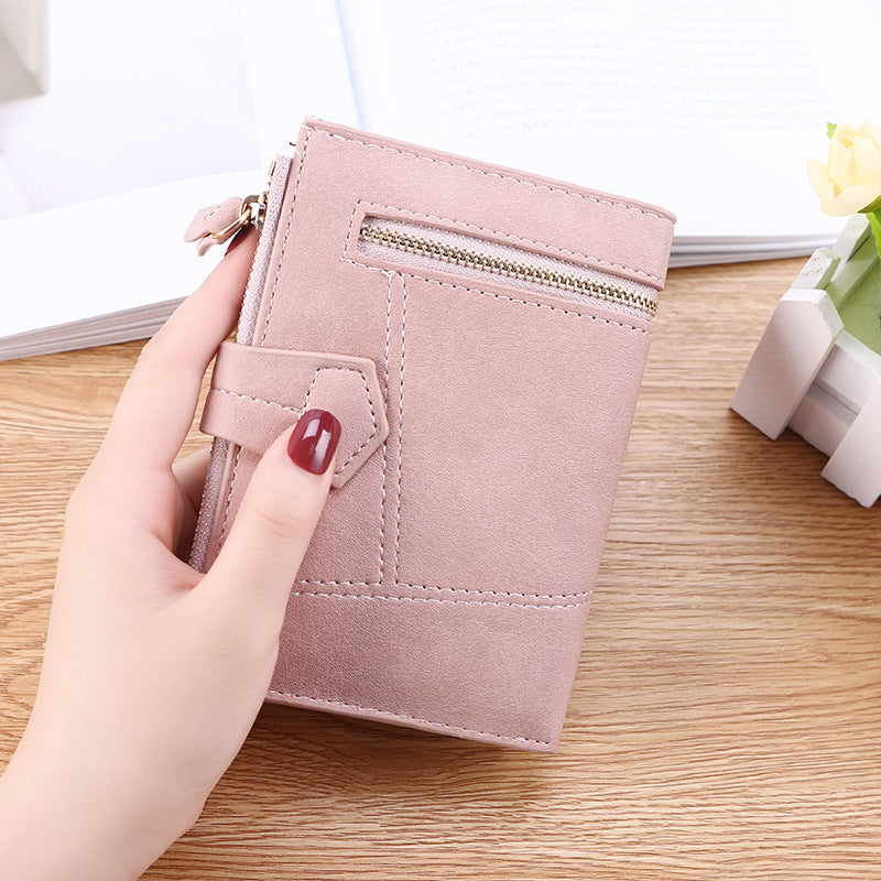 Women's Short Version Trendy Fresh Female Folding Ladies Wallet