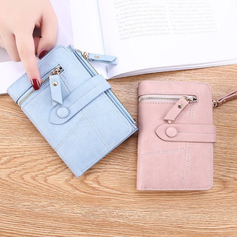 Women's Short Version Trendy Fresh Female Folding Ladies Wallet