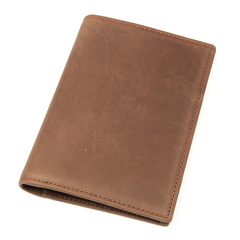 Genuine Leather Passport Swiping Document Ticket Card Holder