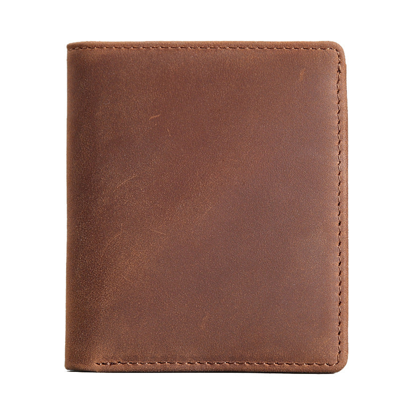 Women's & Men's & Cowhide Vintage Crazy Horse Leather Men's Wallets