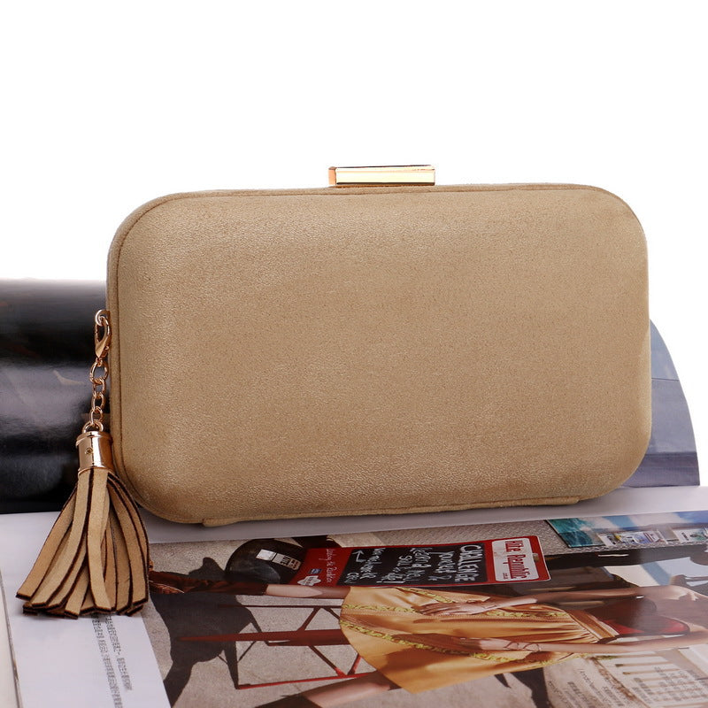 Women's Leather Veet Dinner Luxury Banquet Tassel Evening Bags