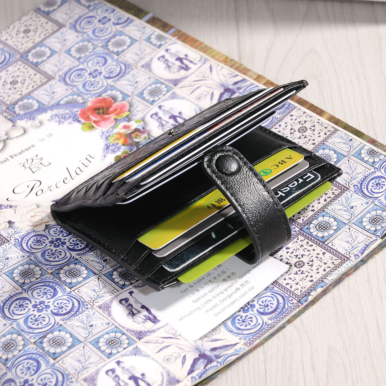 Women's & Men's & Sheepskin Leather Hand-woven Bank Woven Card Holder