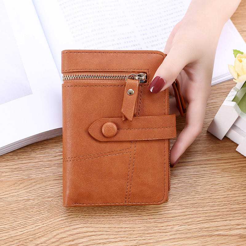 Women's Short Version Trendy Fresh Female Folding Ladies Wallet
