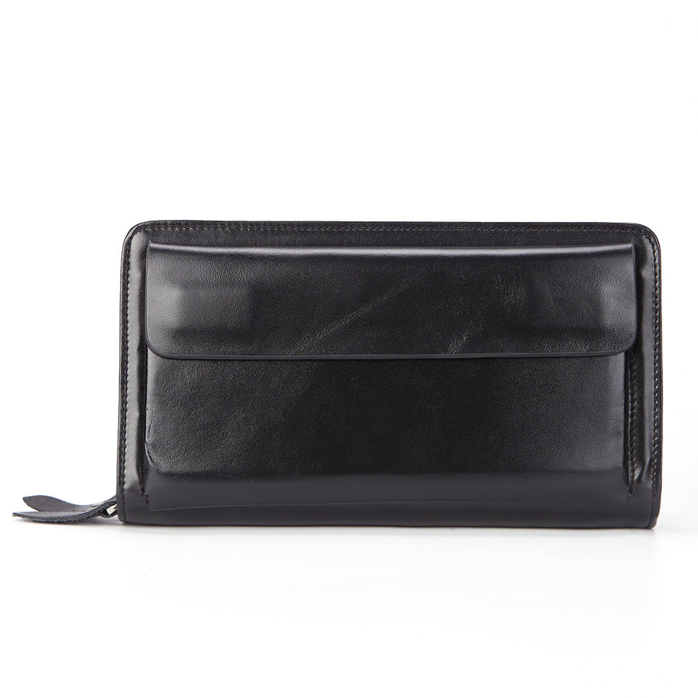 Men's Leather For Man Long Oil Wax Cowhide Men's Wallets