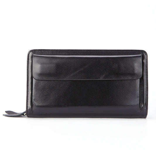 Men's Leather For Man Long Oil Wax Cowhide Men's Wallets