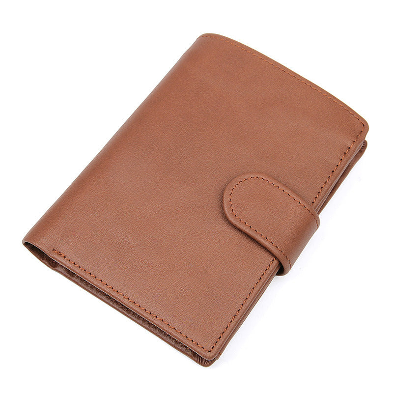 Men's Retro Leather Tri Fold Short Cowhide Men's Wallets