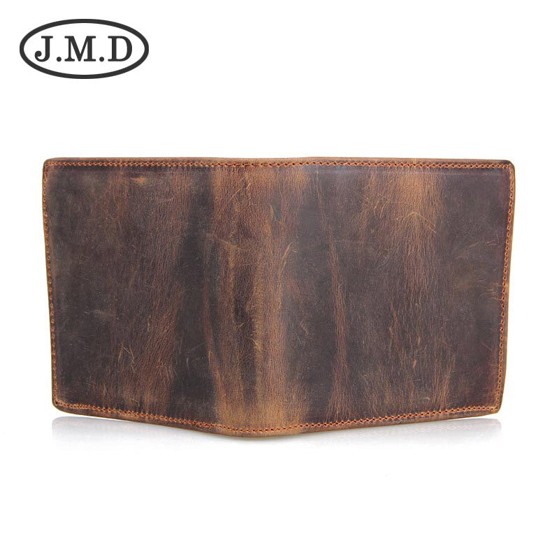 Men's Vintage Crazy Horse Leather Short Men's Wallets