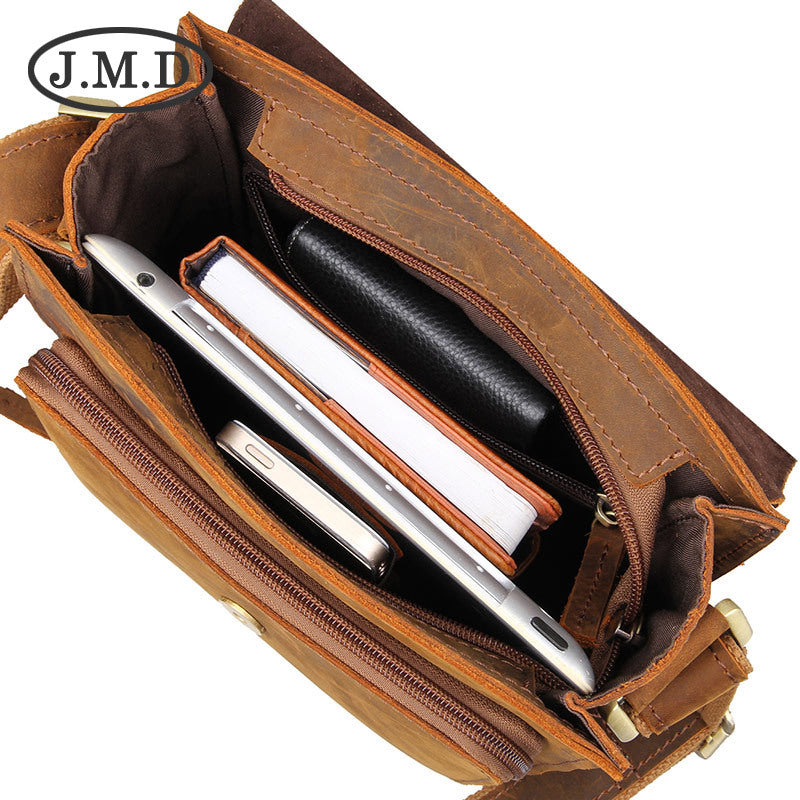 Men's Vintage Genuine Leather Minority Simple Crazy Men's Messenger Bags