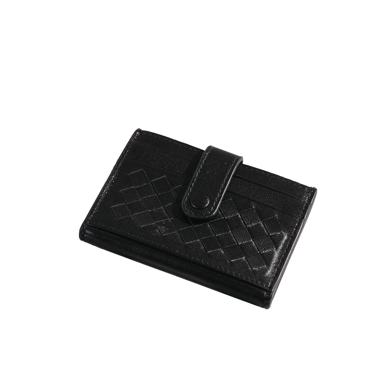 Women's & Men's & Sheepskin Leather Hand-woven Bank Woven Card Holder