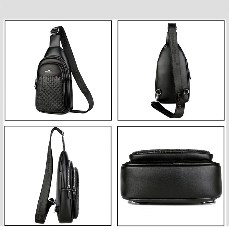 New Men's Classic Stylish Cowhide Business Men's Chest Bags