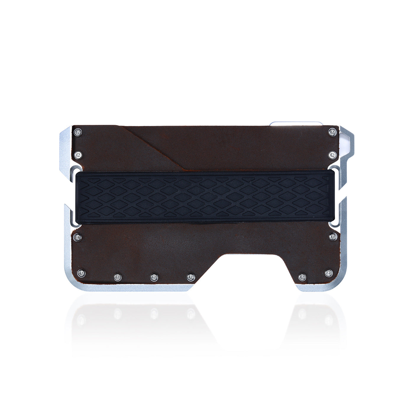 Genuine Leather Aluminum Alloy Metal Corkscrew Card Holder