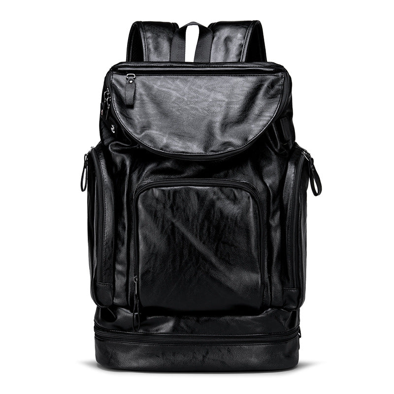 Men's Business Leather Multifunctional Stylish Portable Storage Backpacks