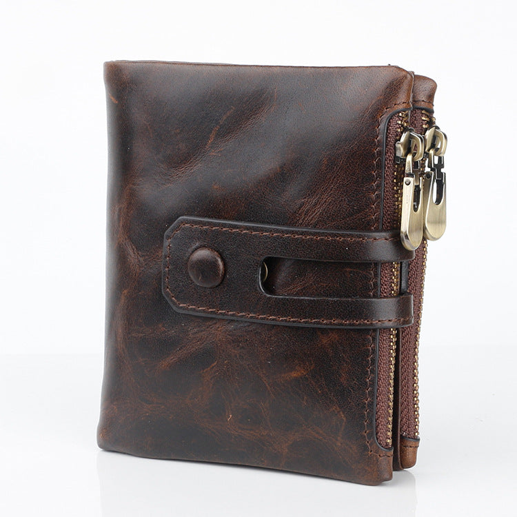 Men's Crazy Horse Oil Cowhide Leather For Purses