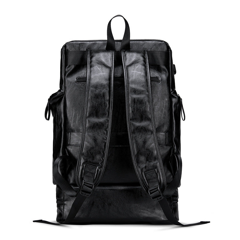 Men's Business Leather Multifunctional Stylish Portable Storage Backpacks