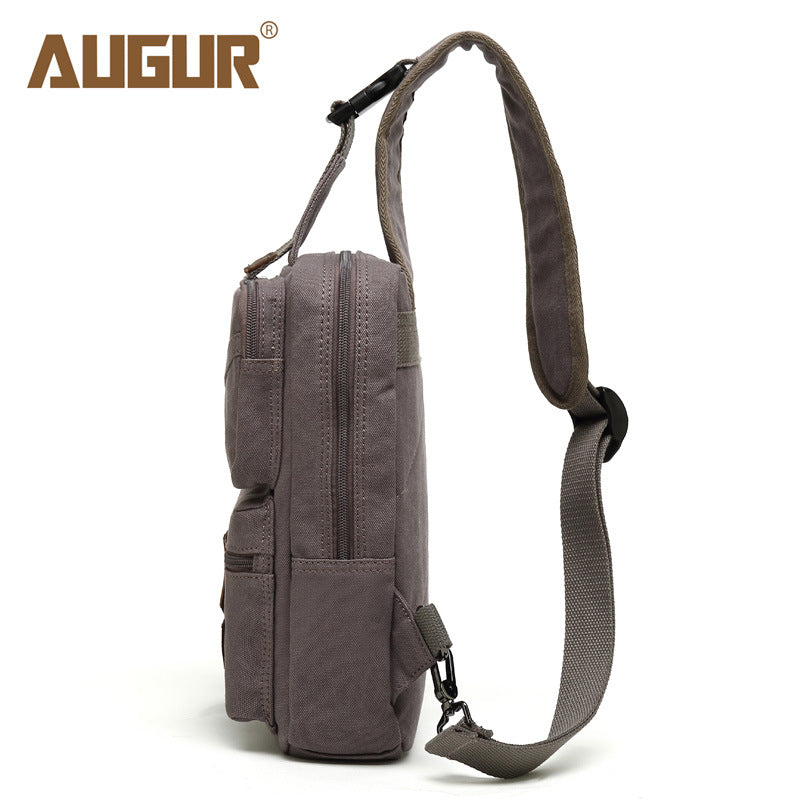 Men's Flying Canvas Korean Style Ear Hole Men's Chest Bags
