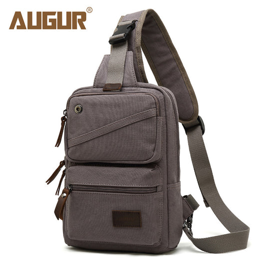 Men's Flying Canvas Korean Style Ear Hole Men's Chest Bags