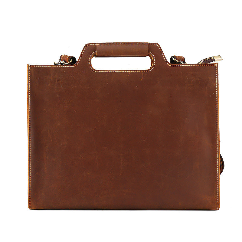 Men's Crazy Horse Leather Portable Horizontal Retro Men's Shoulder Bags