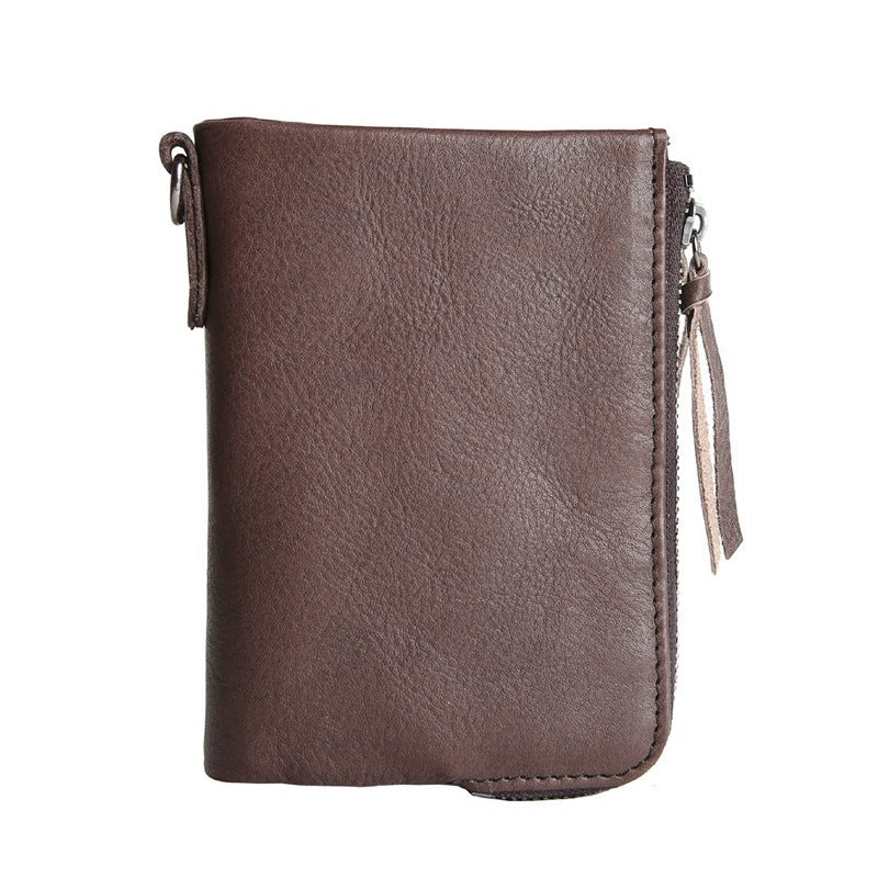 Men's Genuine Leather Korean Fashionable Zipper Hasp Ladies Wallets