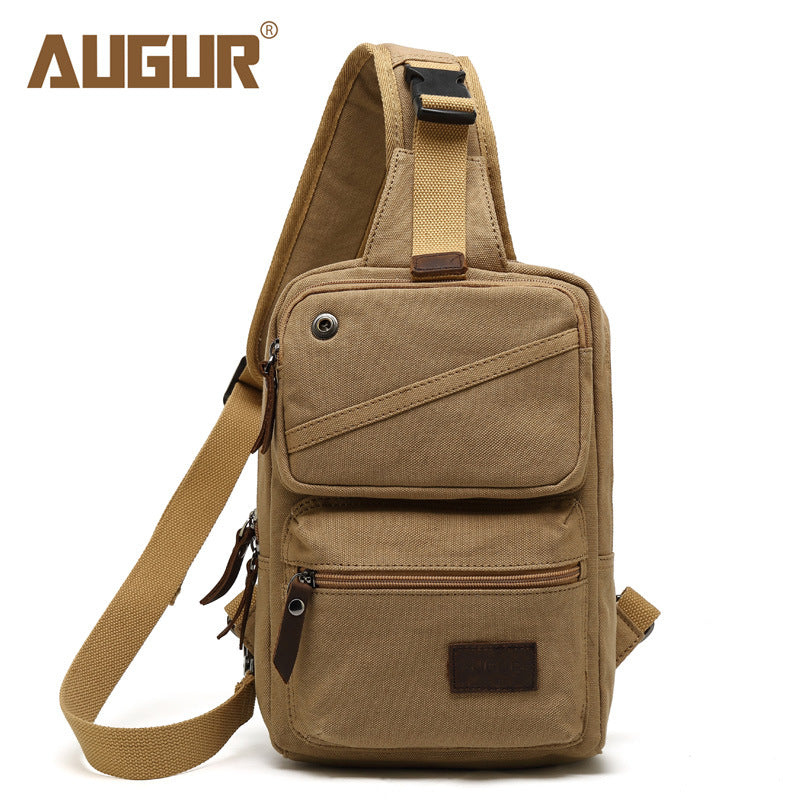 Men's Flying Canvas Korean Style Ear Hole Men's Chest Bags