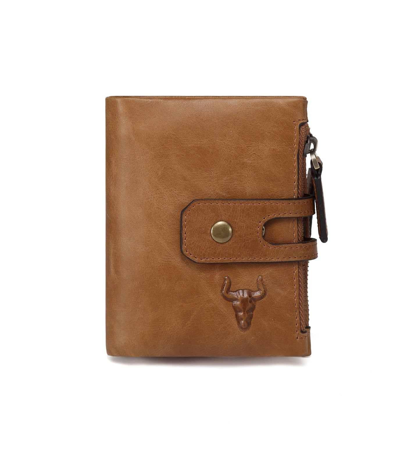 Famous Artisan Leather Short Zipper Button Multiple Men's Wallets