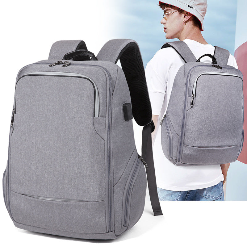 Classic Men's Business Computer Waterproof Rechargeable Backpacks