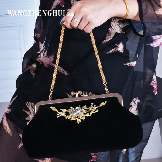 Women's Red Fashion Dinner Chain Lifting Double Bags