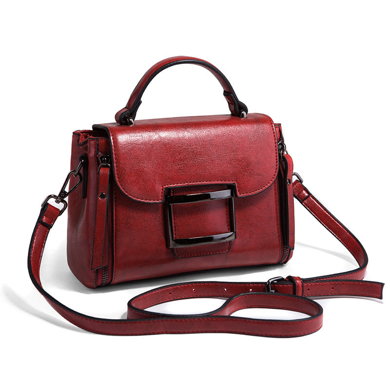 Women's Simple Korean Fashion Retro Oil Wax Crossbody Bags
