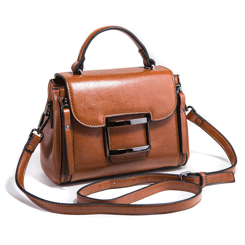 Women's Simple Korean Fashion Retro Oil Wax Crossbody Bags