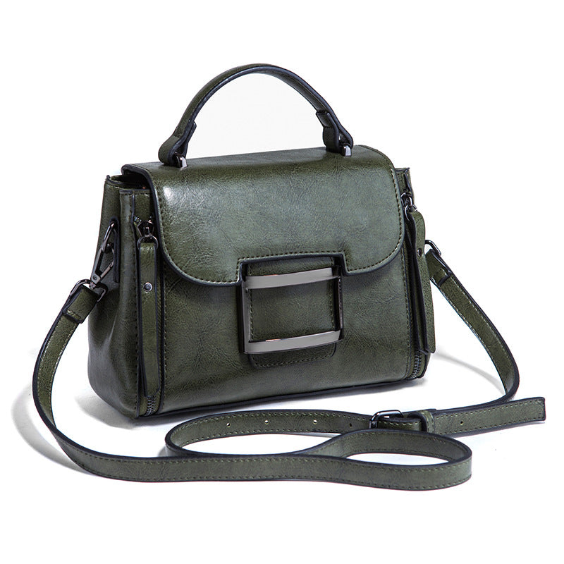Women's Simple Korean Fashion Retro Oil Wax Crossbody Bags
