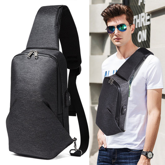 Men's Trendy Cool Style Charging Green Men's Chest Bags